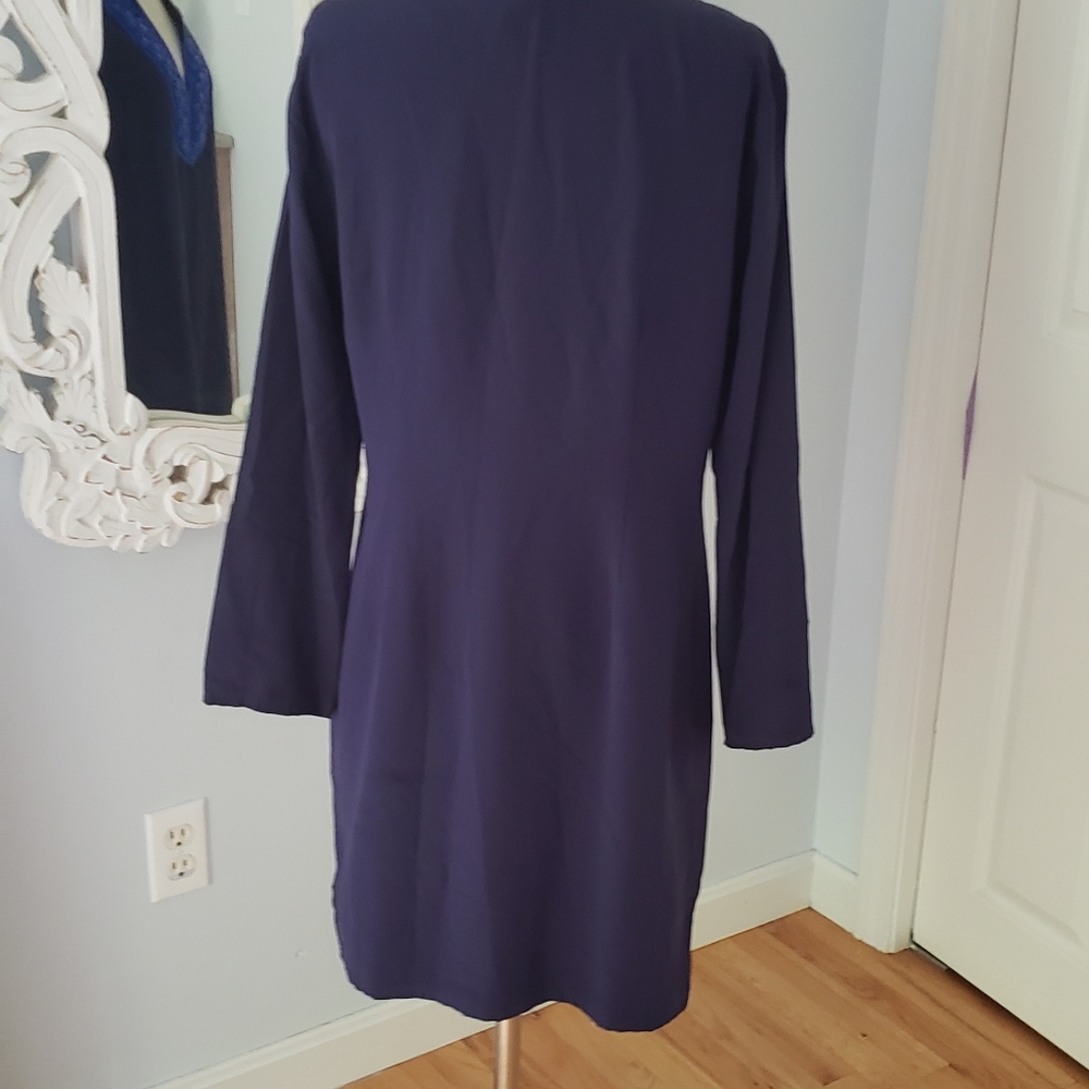 Sail to Sable Navy Blue Midi Dress with Royal Blue Accents - Picture 5 of 7
